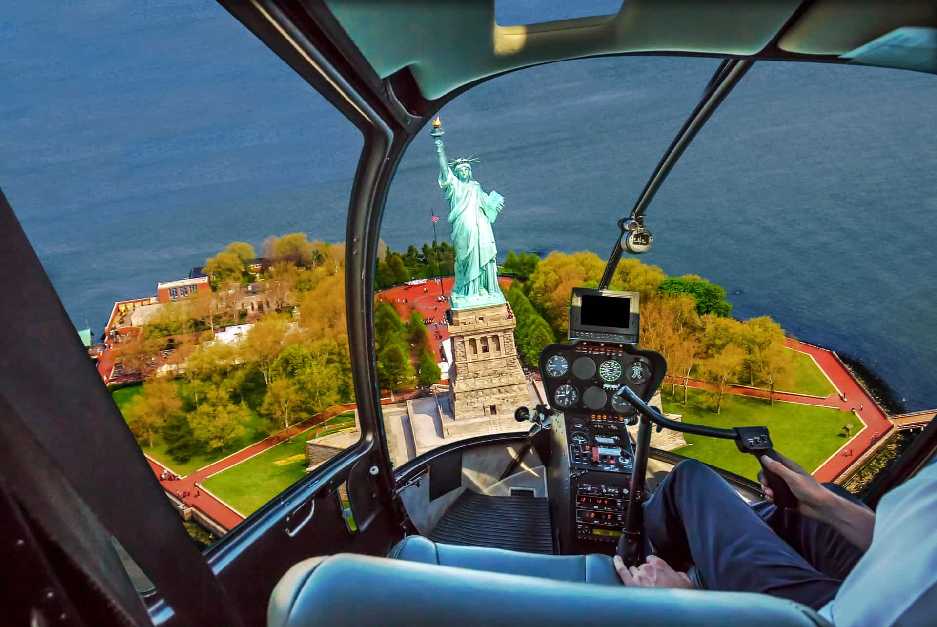 statue liberte helicoptere